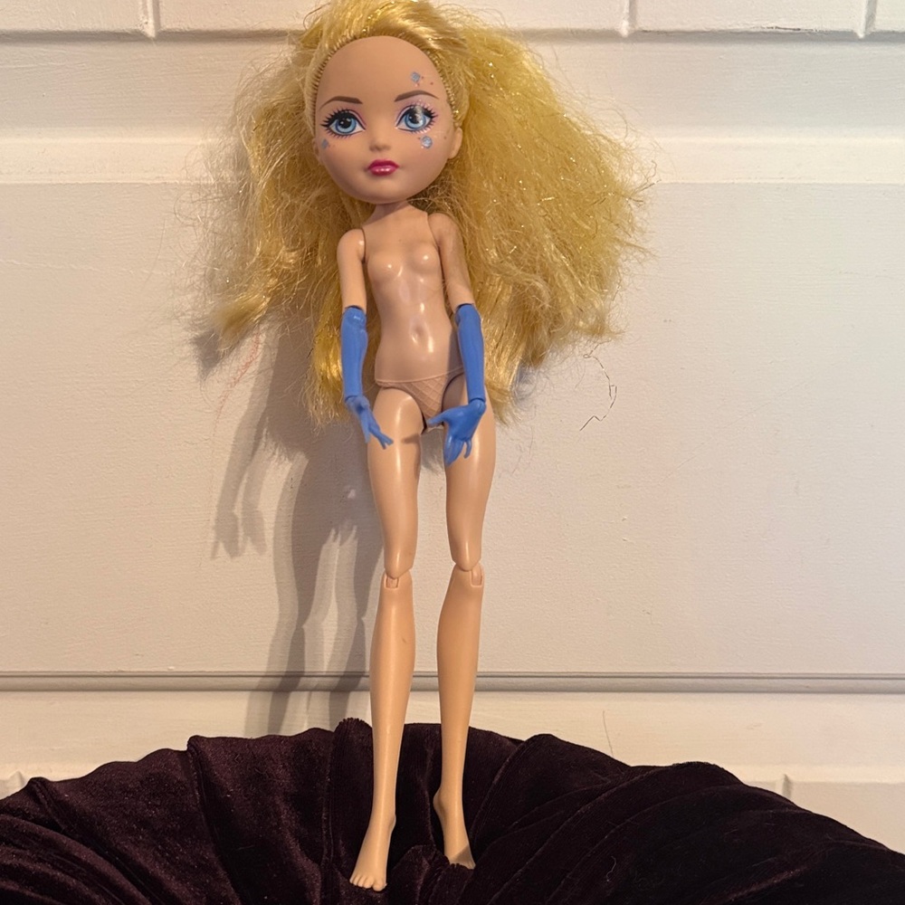 Blonde Fashion Doll with Blue Gloves - Kids Toys